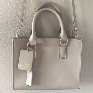 Cream Vegan Leather Crossbody Handbag